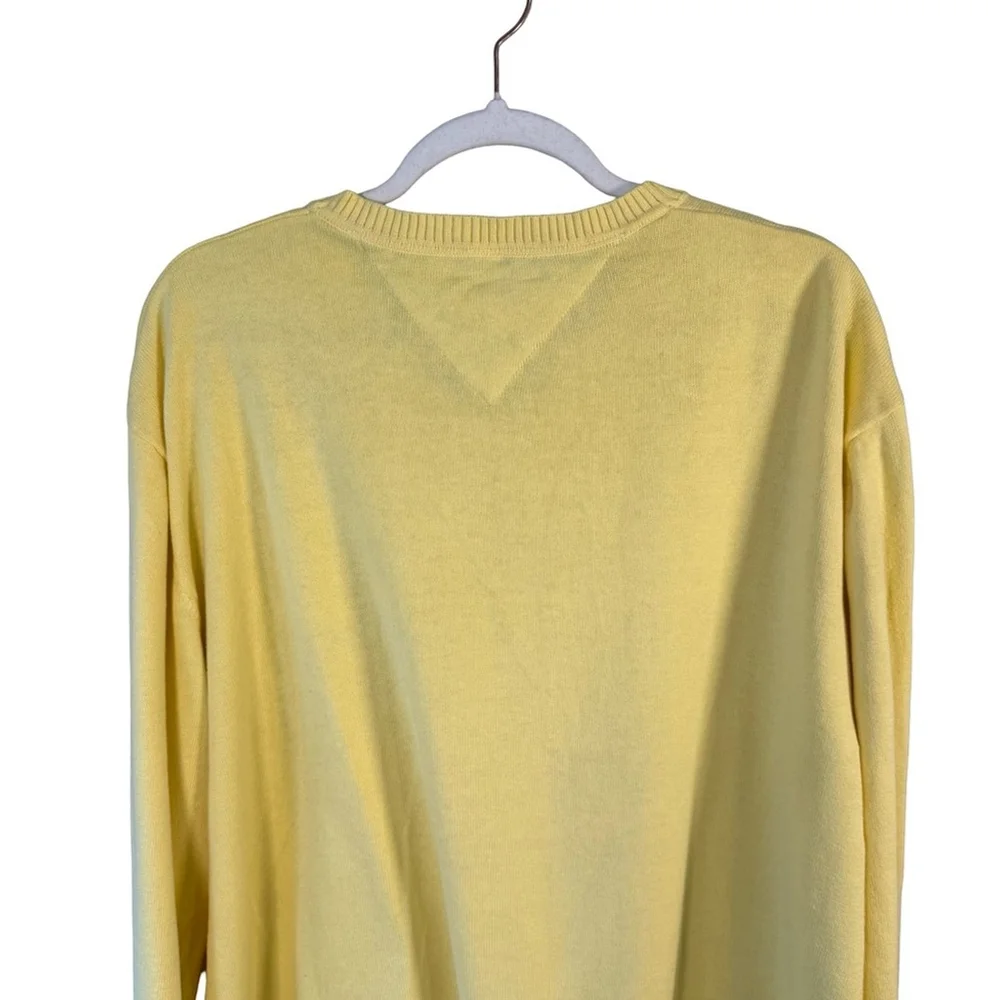 Tommy Hilfiger Men's V-Neck Sweater in Bright Yellow Size XL Classic Preppy